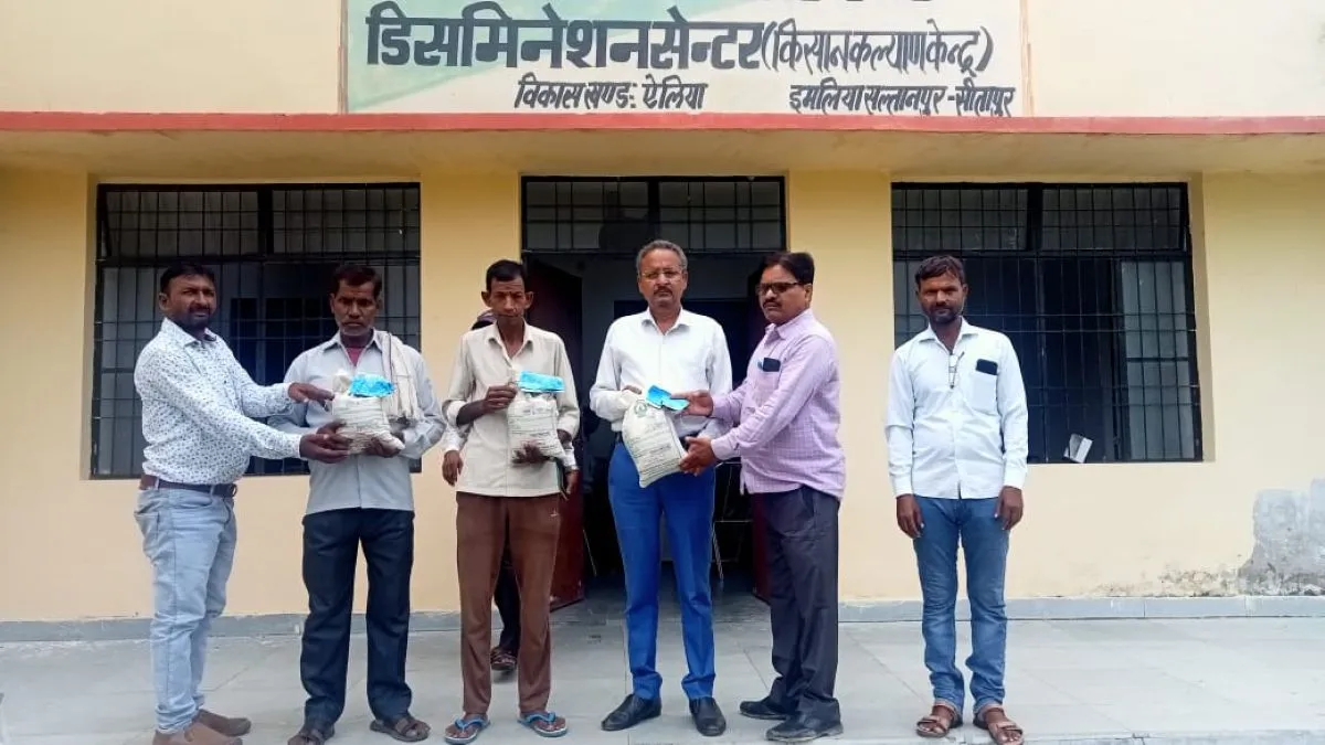 सीतापुर में किसानों को मिला तोरिया का निशुल्क मिनीकिट, बढ़ेगा उत्पादन